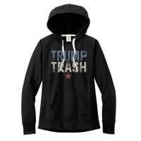 Trump Trash 2024 Grunge Vintage Garbage For Trump Women's Fleece Hoodie