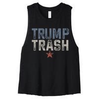 Trump Trash 2024 Grunge Vintage Garbage For Trump Women's Racerback Cropped Tank