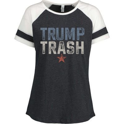 Trump Trash 2024 Grunge Vintage Garbage For Trump Enza Ladies Jersey Colorblock Tee