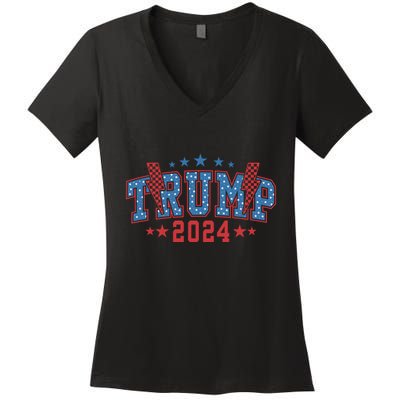 Thunder Trump 2024 Graphic Women's V-Neck T-Shirt