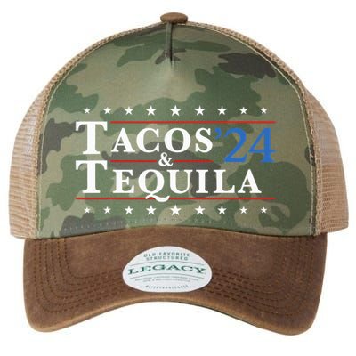 Tacos Tequila 24 Funny Taco And Tequila Legacy Tie Dye Trucker Hat
