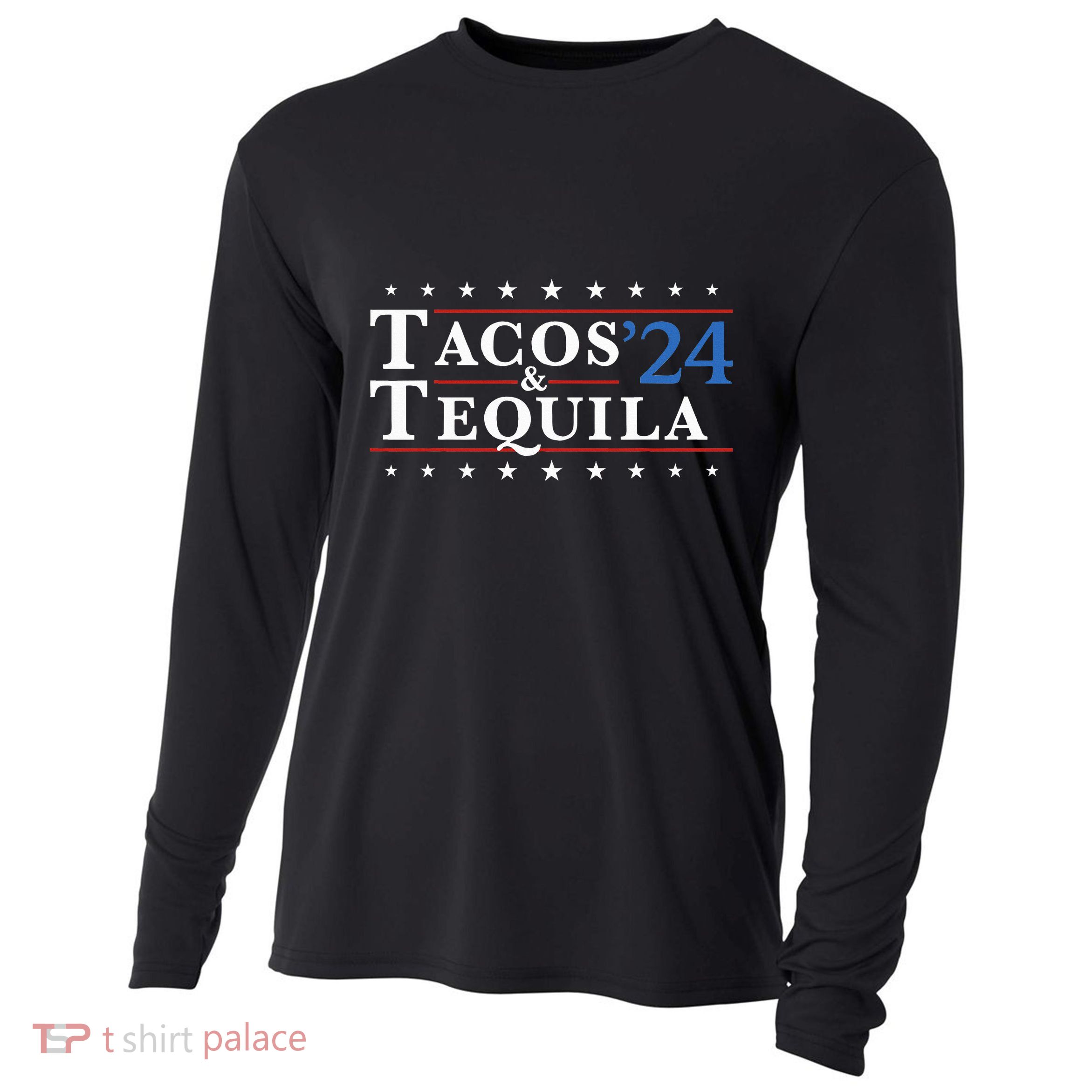 Tacos Tequila 24 Funny Taco And Tequila Cooling Performance Long Sleeve Crew