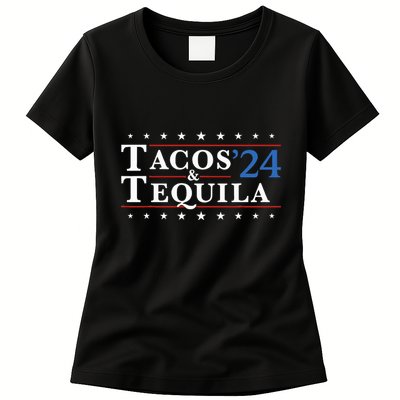 Tacos Tequila 24 Funny Taco And Tequila Womens T-Shirt