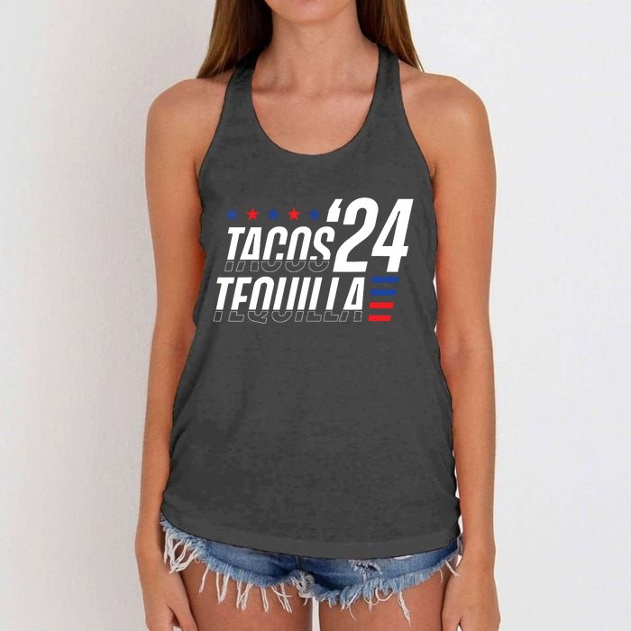 Tacos Tequila 2024 Election Women's Knotted Racerback Tank