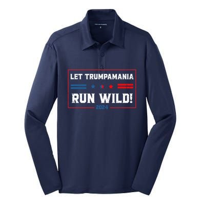 Trumpamania Trump 2024 Let Trumpamania Run Wild Brother Silk Touch Performance Long Sleeve Polo