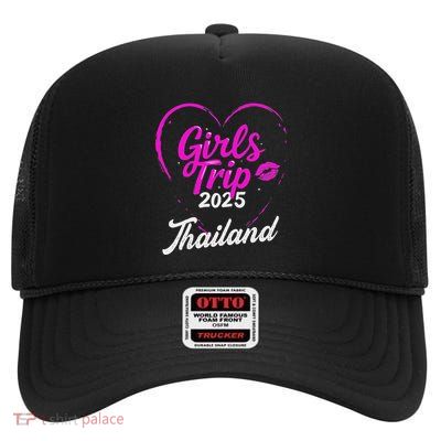 Trip Thailand 2025 Vacation Weekend Birthday Squad High Crown Mesh Back Trucker Hat