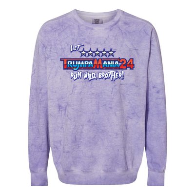 Trumpamania Trump 2024 Trumpamania Trump 2024 Wrestling Meme Colorblast Crewneck Sweatshirt