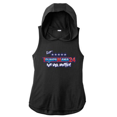 Trumpamania Trump 2024 Trumpamania Trump 2024 Wrestling Meme Ladies PosiCharge Tri-Blend Wicking Draft Hoodie Tank