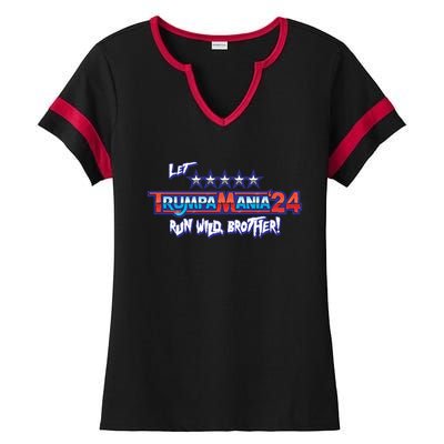 Trumpamania Trump 2024 Trumpamania Trump 2024 Wrestling Meme Ladies Halftime Notch Neck Tee