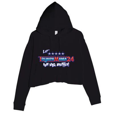 Trumpamania Trump 2024 Trumpamania Trump 2024 Wrestling Meme Crop Fleece Hoodie