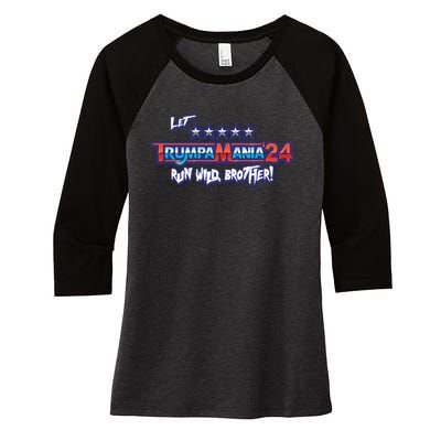 Trumpamania Trump 2024 Trumpamania Trump 2024 Wrestling Meme Women's Tri-Blend 3/4-Sleeve Raglan Shirt