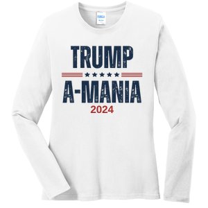 Trumpamania Trumpamania 2024 Ladies Long Sleeve Shirt