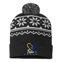 T21 Tribe 21 World Down Syndrome Awareness Day Heart Gift USA-Made Snowflake Beanie