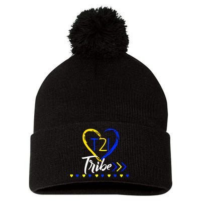 T21 Tribe 21 World Down Syndrome Awareness Day Heart Gift Pom Pom 12in Knit Beanie