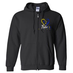 T21 Tribe 21 World Down Syndrome Awareness Day Heart Gift Full Zip Hoodie