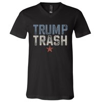 Trump Trash 2024 Grunge Vintage Garbage For Trump V-Neck T-Shirt