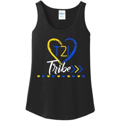 t21 Tribe 21 World Down Syndrome Awareness Day Heart Ladies Essential Tank