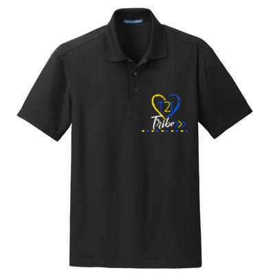 t21 Tribe 21 World Down Syndrome Awareness Day Heart Dry Zone Grid Polo