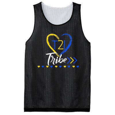 t21 Tribe 21 World Down Syndrome Awareness Day Heart Mesh Reversible Basketball Jersey Tank