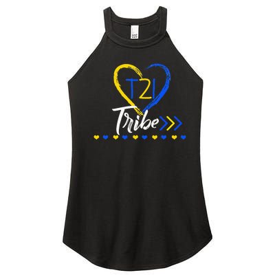 t21 Tribe 21 World Down Syndrome Awareness Day Heart Women’s Perfect Tri Rocker Tank