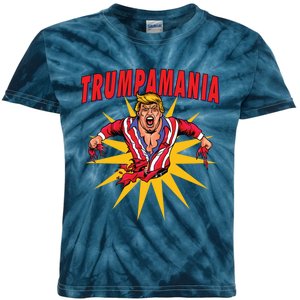 Trumpamania Trump 2024 Trumpamania Trump 2024 Run Wild Kids Tie-Dye T-Shirt