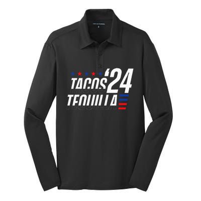 Tacos & Tequila 2024 Election Silk Touch Performance Long Sleeve Polo