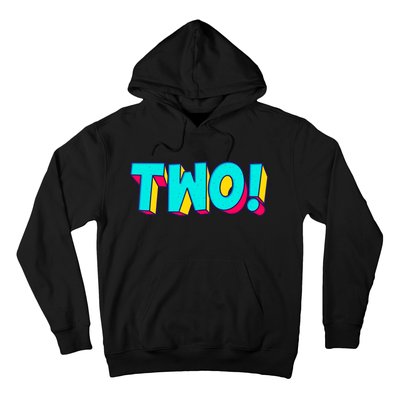 Two Text 2 Year Old Gift 2nd Birthday Second Boy Hoodie