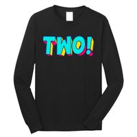 Two Text 2 Year Old Gift 2nd Birthday Second Boy Long Sleeve Shirt