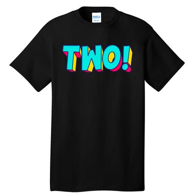 Two Text 2 Year Old Gift 2nd Birthday Second Boy Tall T-Shirt