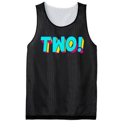 Two Text 2 Year Old Gift 2nd Birthday Second Boy Mesh Reversible Basketball Jersey Tank