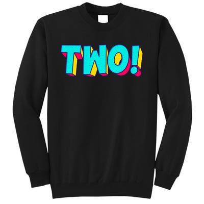 Two Text 2 Year Old Gift 2nd Birthday Second Boy Tall Sweatshirt