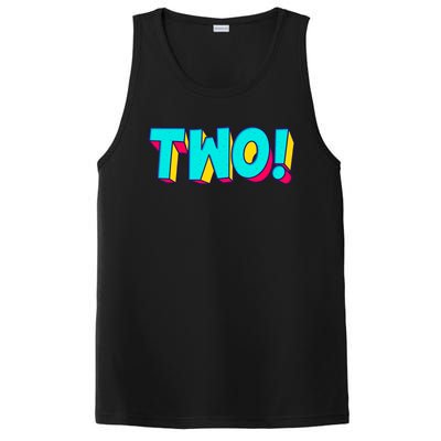 Two Text 2 Year Old Gift 2nd Birthday Second Boy PosiCharge Competitor Tank