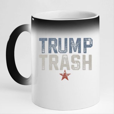 Trump Trash 2024 Grunge Vintage Garbage For Trump 11oz Black Color Changing Mug