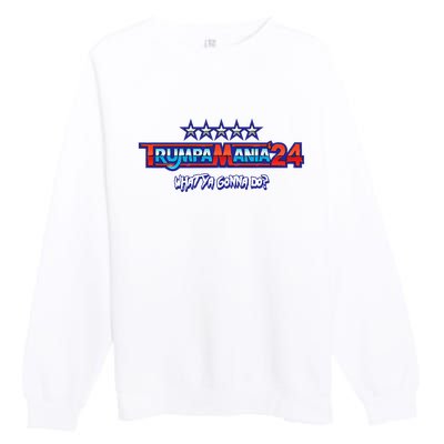 Trumpa mania Trump 2024 Wrestling Meme Premium Crewneck Sweatshirt