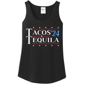 Tacos & Tequila 24 Funny Presidential Election 2024 Parody Ladies Essential Tank