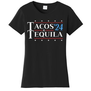 Tacos & Tequila 24 Funny Presidential Election 2024 Parody Women's T-Shirt