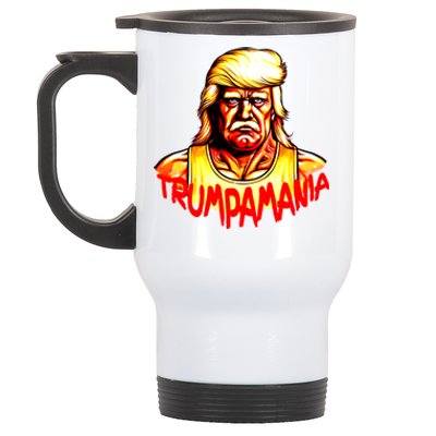 Trumpamania Trump 2024 Trump Wrestling Meme Fake News Stainless Steel Travel Mug