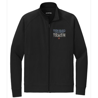 Trump Trash 2024 Grunge Vintage Garbage For Trump Stretch Full-Zip Cadet Jacket