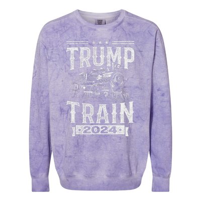 Trump Train 2024 Patriotic Election Design Colorblast Crewneck Sweatshirt