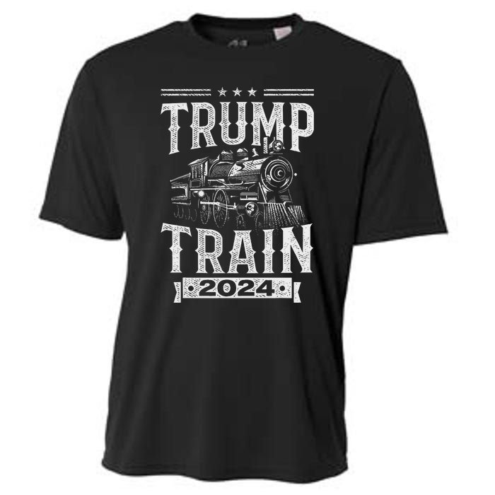 Trump Train 2024 Patriotic Election Design Cooling Performance Crew T-Shirt