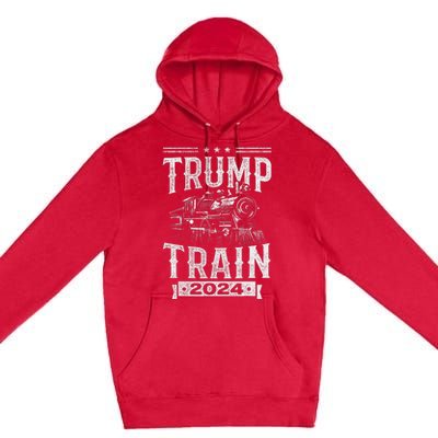 Trump Train 2024 Patriotic Election Design Premium Pullover Hoodie