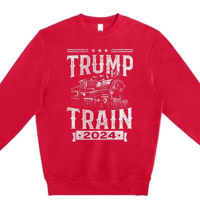 Trump Train 2024 Patriotic Election Design Premium Crewneck Sweatshirt