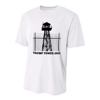 Trump Tower 2024 Trump For Prison Youth Performance Sprint T-Shirt