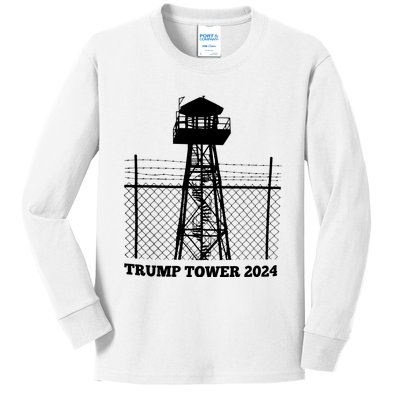 Trump Tower 2024 Trump For Prison Kids Long Sleeve Shirt