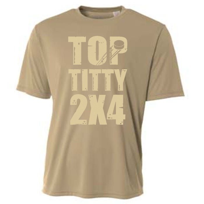 Top Titty 2x4 Funny Hockey Fan Cooling Performance Crew T-Shirt