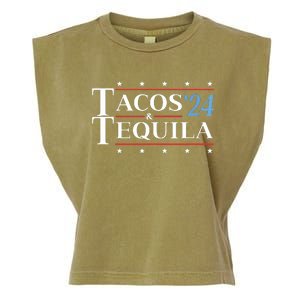 Tacos & Tequila 24 Funny Presidential Election 2024 Parody Garment-Dyed Women's Muscle Tee