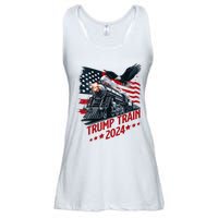 Trump Train 2024 Patriotic Eagle American Flag Ladies Essential Flowy Tank