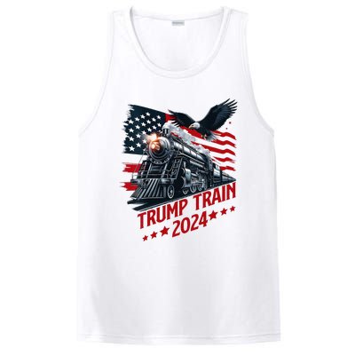 Trump Train 2024 Patriotic Eagle American Flag PosiCharge Competitor Tank