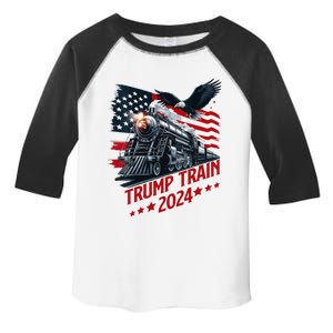 Trump Train 2024 Patriotic Eagle American Flag Toddler Fine Jersey T-Shirt