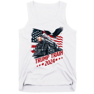 Trump Train 2024 Patriotic Eagle American Flag Tank Top